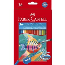 Акварелни моливи Faber-Castell - 36 цвята, с четка -1