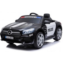 Акумулаторна кола KikkaBoo - Licensed Mercedes Benz SL500 Police, черна -1