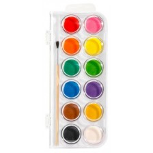 Акварелни бои Deli Color Emotion - EC15-12, 12 цвята + четка