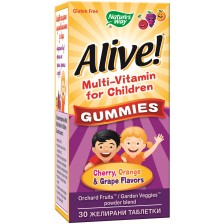 Alive Multi-Vitamin Gummies за деца, 30 желирани таблетки, Nature's Way -1