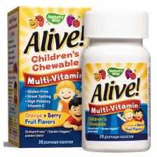 Alive Мултивитамини за деца, 30 дъвчащи таблетки, Nature's Way
