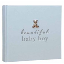 Албум за снимки с посребрена декорация Bambino - Beautiful baby boy -1