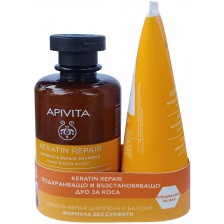 Apivita Keratin Repair Комплект за суха коса - Шампоан и Балсам, 250 + 150 ml ( Лимитирано ) -1