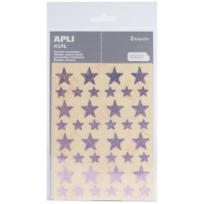 Комплект стикери APLI - Звездички, розов звезден прах, 3 листа -1