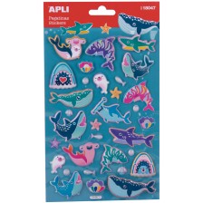 Обемни стикери APLI - Морски животни, 32 броя -1
