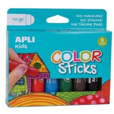 Комплект боички за рисуване APLI Kids - Гваш стик, 6 пастелни цвята