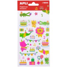 Стикери APLI - Животни в неонови цветове, 28 броя