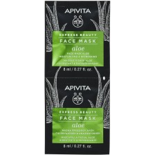 Apivita Express Beauty Освежаваща маска за лице, алое, 2 x 8 ml