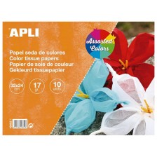 Блокче APLI - Хартия тишу, 10 листа, различни цветове
