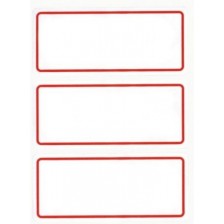 Ученически етикети APLI - Бели с червена рамка
