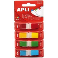 Индекс листчета APLI - 4 пастелни цвята, 12 х 45 mm, 140 броя