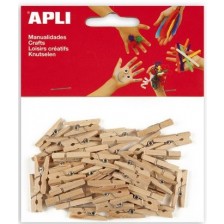 Дървени мини щипки APLI - Натурални