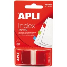 Индекс листчета зиг-заг APLI - Червени, 25 х 45 mm, 50 броя -1