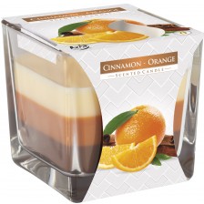 Ароматна свещ Bispol Aura - Cinnamon-Orange, 170 g