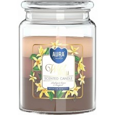 Ароматна свещ Bispol Aura - Дива ванилия, 500 g