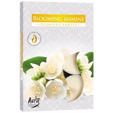 Ароматни чаени свещи Bispol Aura - Blooming Jasmine, 6 броя