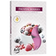Ароматни чаени свещи Bispol Aura - Frozen Berries, 6 броя