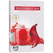 Ароматни чаени свещи Bispol Aura - Redcurrant jam, 6 бр/оп