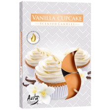 Ароматни чаени свещи Bispol Aura - Vanilla Cupcake, 6 броя