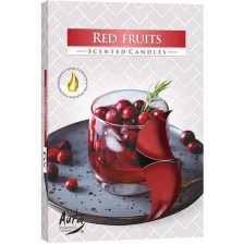 Ароматни чаени свещи Bispol Aura - Червени плодове, 6 броя -1