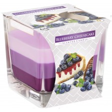Ароматна свещ Bispol Aura - Blueberry Cheesecake, 170 g