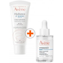 Avène Hydrance Комплект - Серум-концентрат Boost и Крем Riche UV, SPF 30, 30 + 40 ml