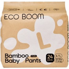 Бамбукови еко пелени гащи Eco Boom Premium - Размер 4, 9-14 kg, 24 броя