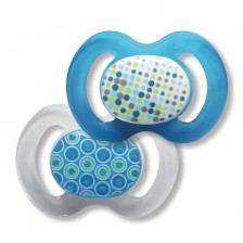 Бебешка силиконова залъгалка Baby Nova - Синя, 2 броя -1