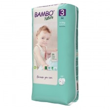 Eко пелени Bambo Nature - Tall Pack, размер 3 М, 4-8 kg, 52 броя -1