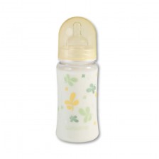 Пластмасово шише с широко гърло Baby Nova PA - 300 ml, жълто