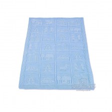 Детско плетено одеяло Baby Matex - Синьо -1