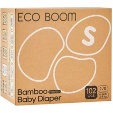 Бамбукови еко пелени Eco Boom Premium - Размер 2, 3-8 kg, 102 броя -1