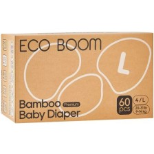 Бамбукови еко пелени Eco Boom Premium - Размер 4, 9-14 kg, 60 броя -1