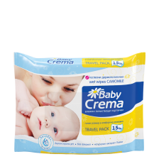 Мокри кърпички Baby Crema - Лайка, 15 броя -1