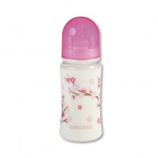 Пластмасово шише с широко гърло Baby Nova PA - 300 ml, розово -1