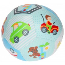 Бебешка мека топка Happy World - 14 cm, синя -1
