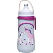 Бебешко шише с клапа NIP - Kids cup, за момичета, 330 ml