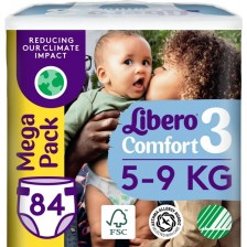 Бебешки пелени Libero - Comfort 3 (5-9 kg), Mega Pack, 84 броя -1
