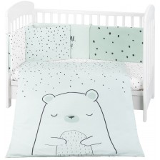 Бебешки спален комплект от 6 части KikkaBoo - Bear with me, Mint, 70 х 140 cm