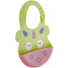 Бебешки силиконов лигавник BabyJem - Еднорог, зелен