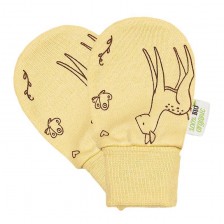 Бебешки ръкавички Bio Baby - От органичен памук, жълти -1