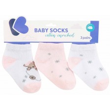Бебешки летни чорапи KikkaBoo - Dream Big, 6-12 месеца, 3 броя, Pink -1