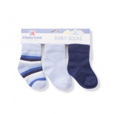 Бебешки чорапи KikkaBoo Stripes - Памучни, 2-3 години, тъмно сини -1