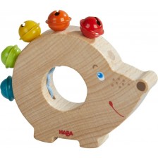 Бебешка дървена дрънкалка Haba - Таралеж -1