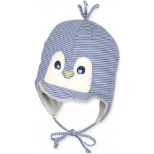 Бебешка зимна шапка Sterntaler - Пингвинче, 43 cm, 5-6 месеца, синя -1