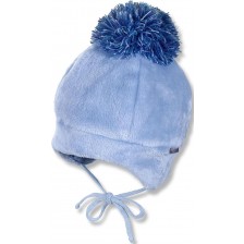 Бебешка зимна шапка с пискюл Sterntaler - 45 cm, 6-9 месеца, светлосиня