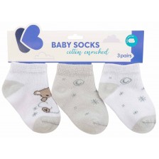 Бебешки летни чорапи Kikka Boo - Dream Big, 2-3 години, 3 броя, Beige