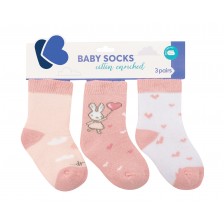 Бебешки чорапи Kikka Boo Rabbits in Love - Памучни, 0-6 месеца