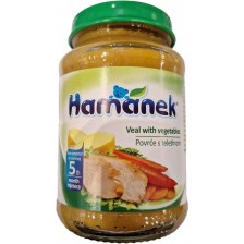 Бебешко пюре Hamanek - С телешко, зеленчуци и картофено пюре, 5 m+, 190 g -1