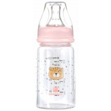 Бебешко стъклено шише KikkaBoo Savanna - 120 ml, розово -1